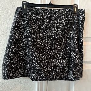 Elegant Black and White Dotted Skater Skirt